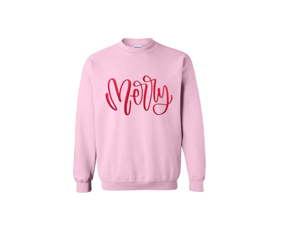 Merry 3D Puff Embroidered Sweatshirt