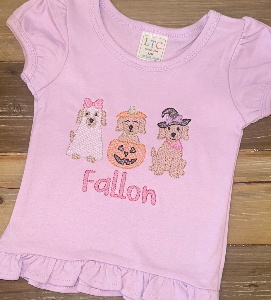 Girl Halloween Puppy Shirt