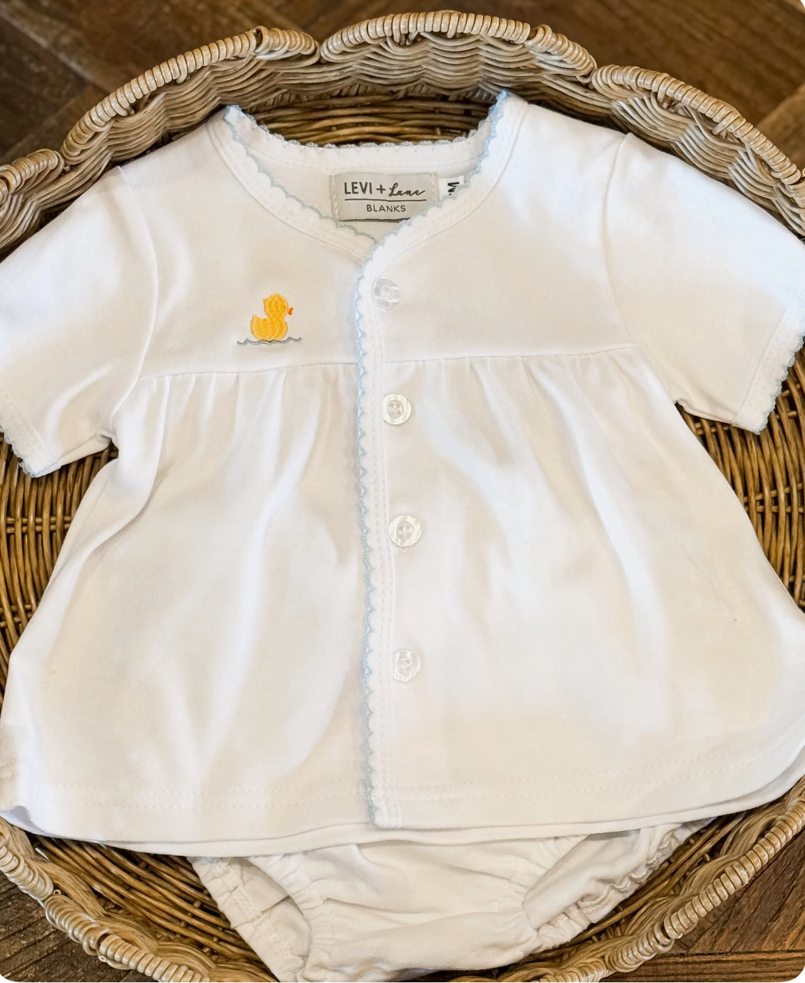 Picot Trim Diaper Set