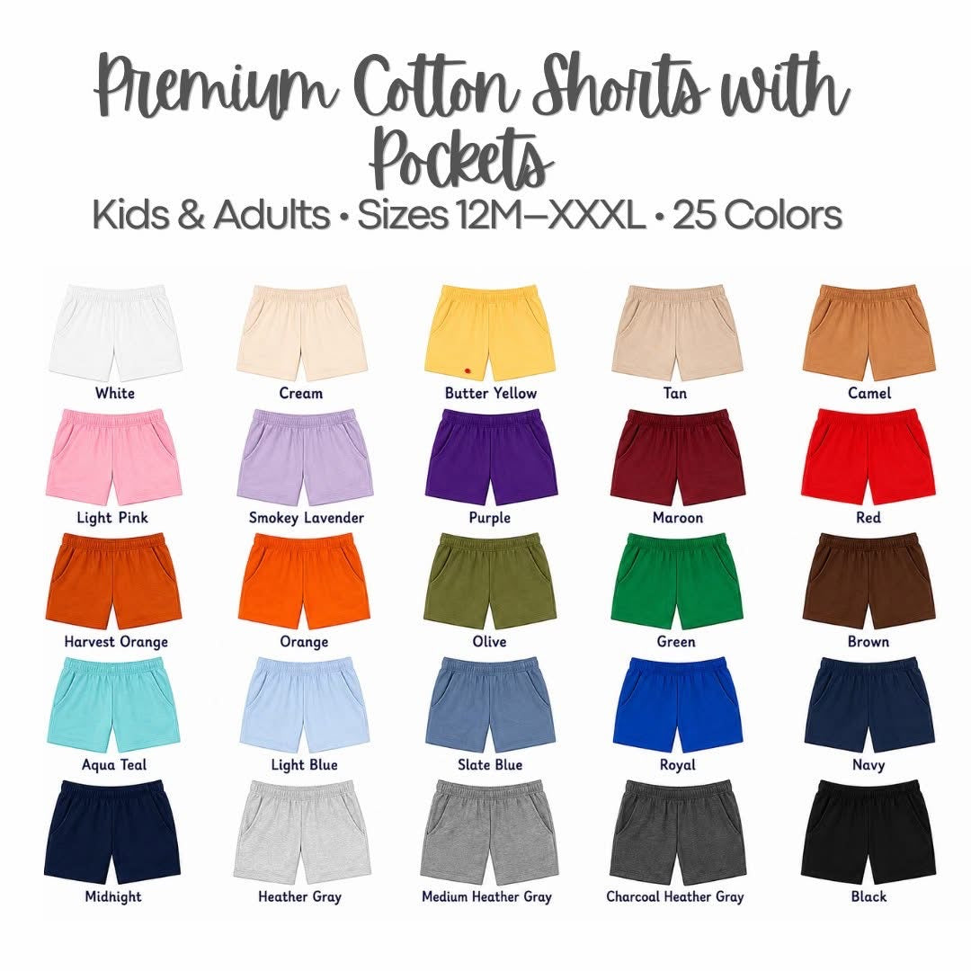 Adult and Kids Cotton Shorts Pre-Order- ENDS July 3