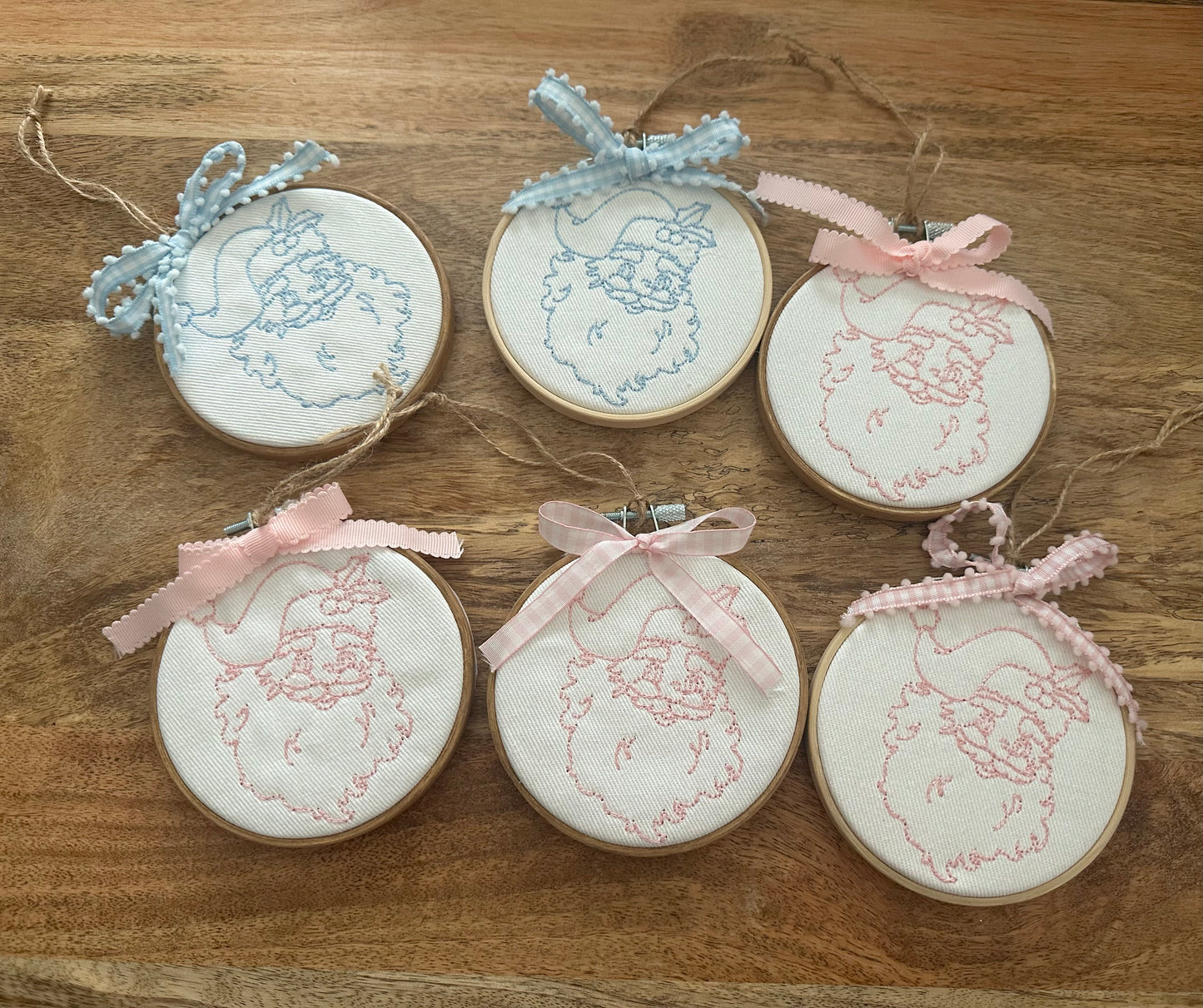Santa Embroidery Hoop Ornaments