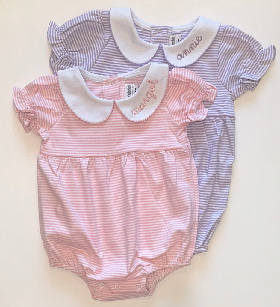 Monogrammed Stripe Collar Bubble