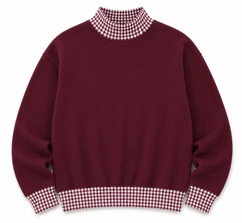 Gingham Mock Neck Pre-Order -Ends July 3