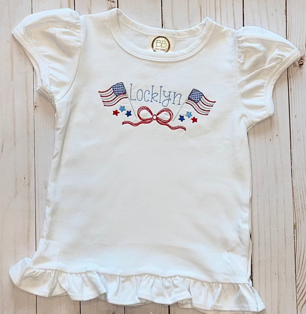 Flags and Bow Patriotic Shirt
