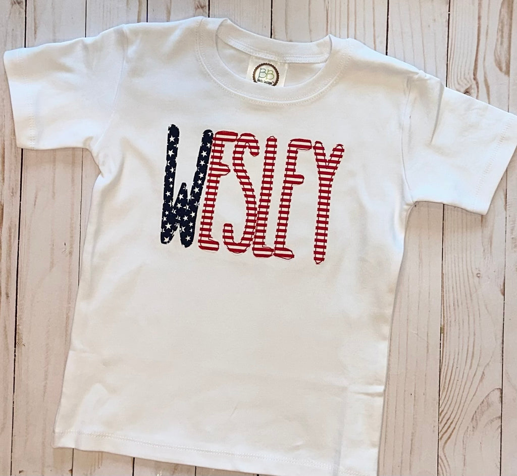 Patriotic Applique Name Shirt