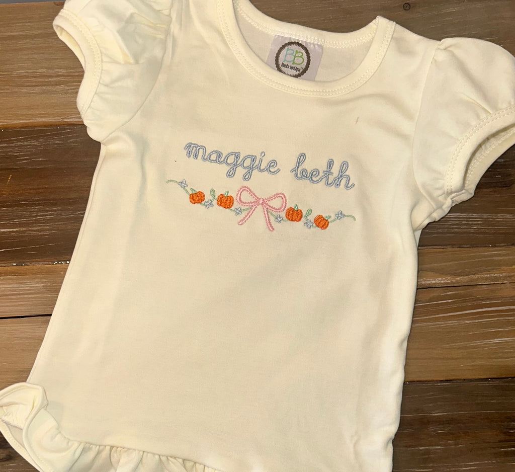 Pumpkin Frame Shirt with Name