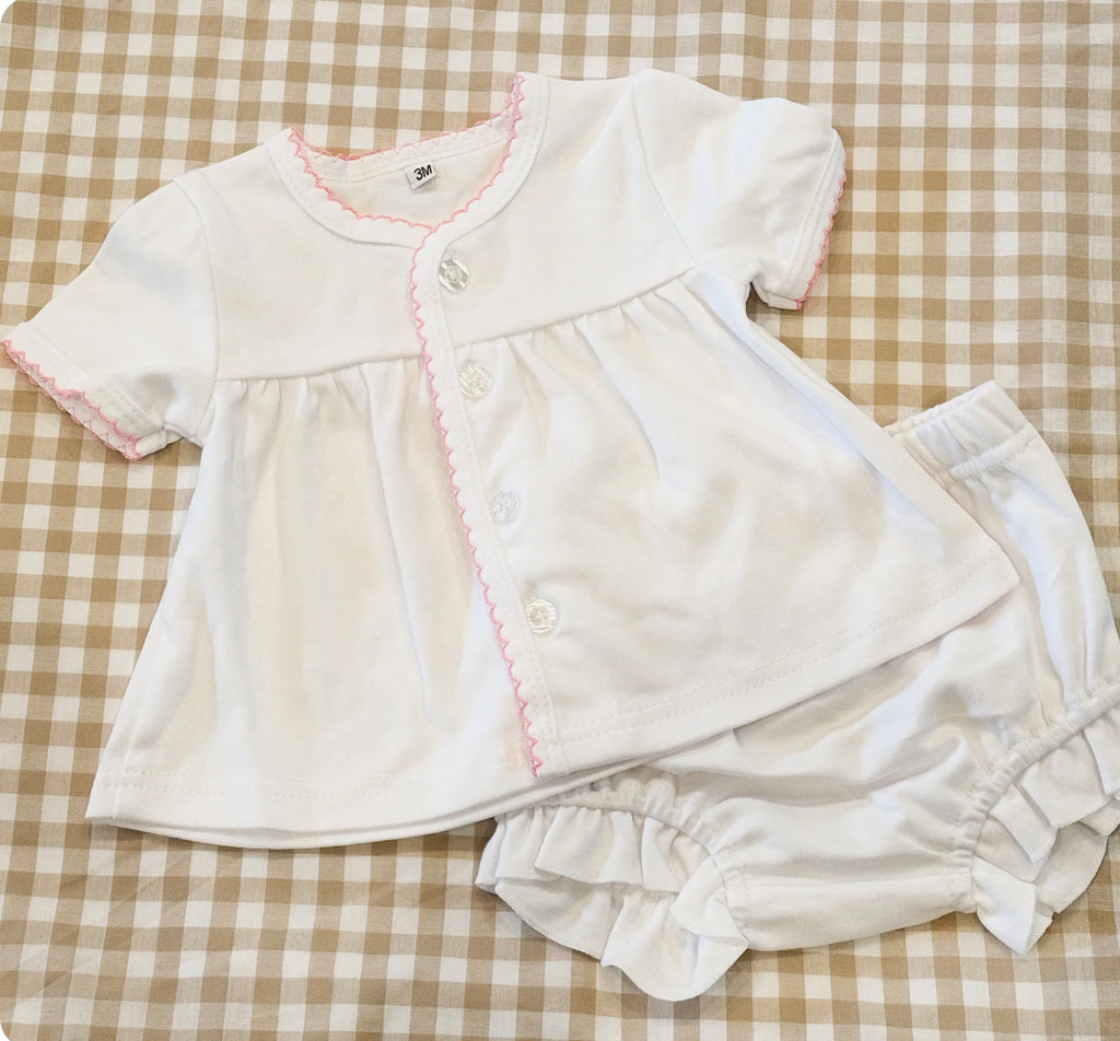 Picot Trim Diaper Set