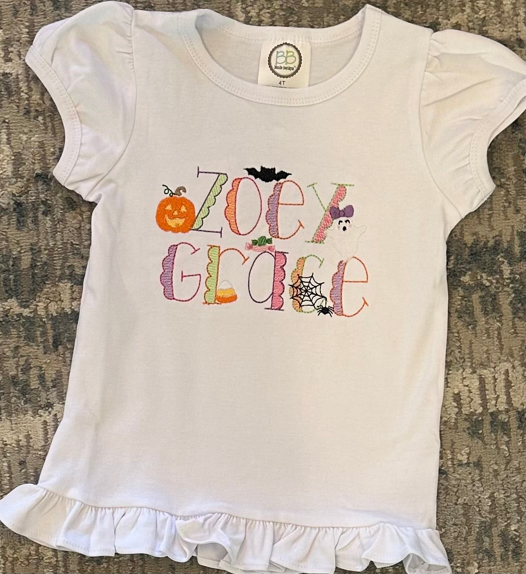 Girl Halloween Name Shirt
