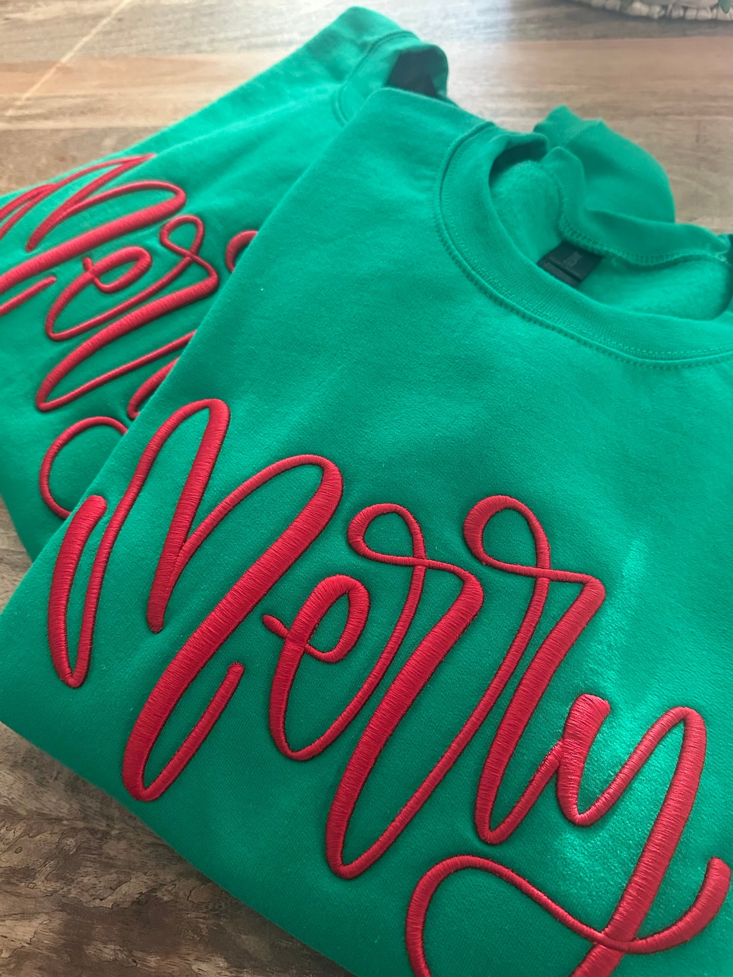 Merry 3D Puff Embroidered Sweatshirt