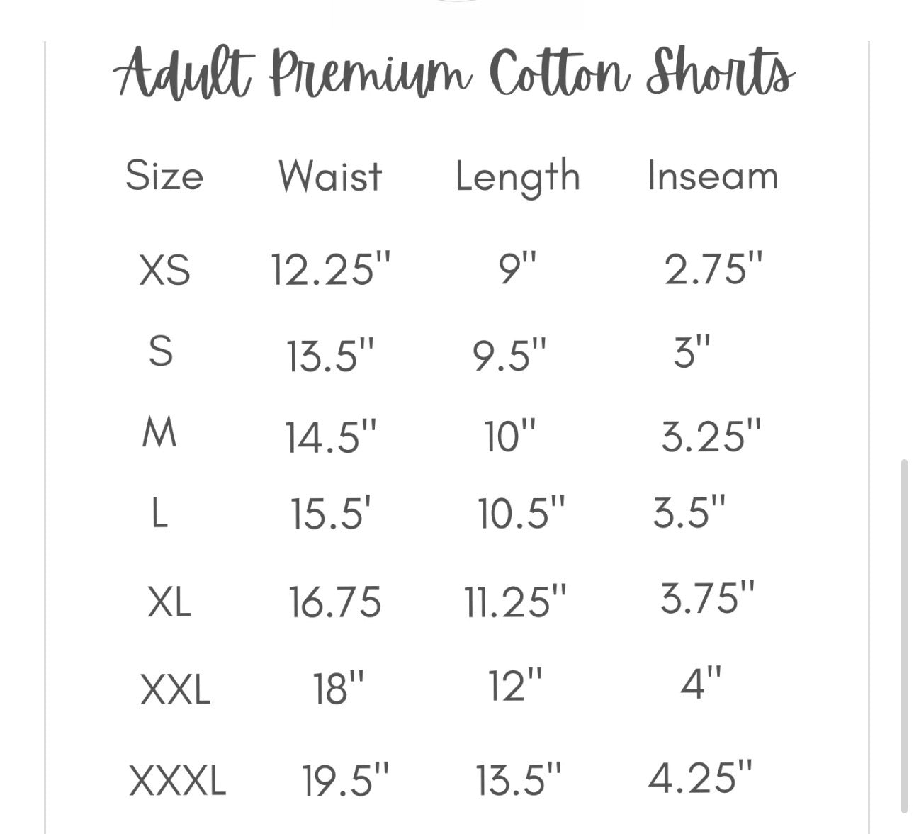 Adult and Kids Cotton Shorts Pre-Order- ENDS July 3