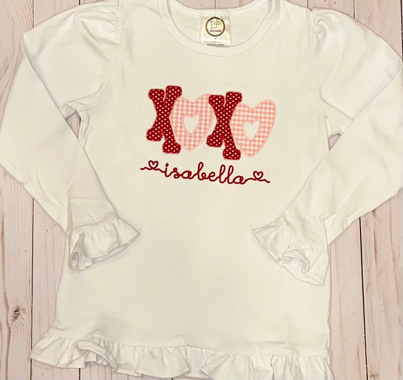 XOXO Valentine Applique Shirt