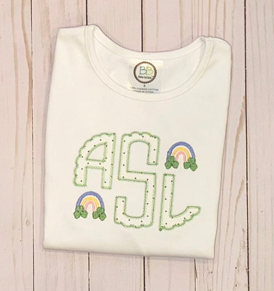 Rainbow Applique Monogram Shirt