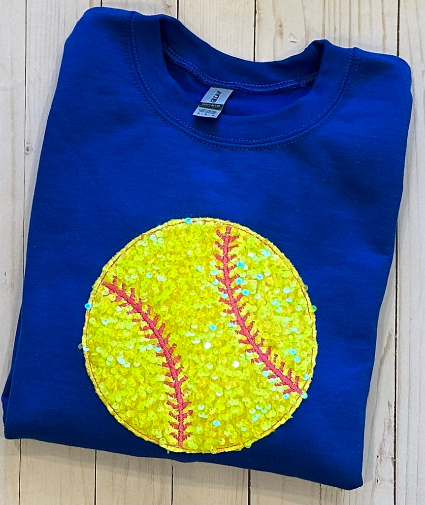 YOUTH Sequin Softball Sweatshirt