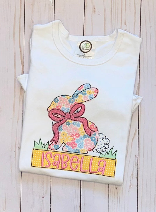 Bunny with Bow Applique Shirt