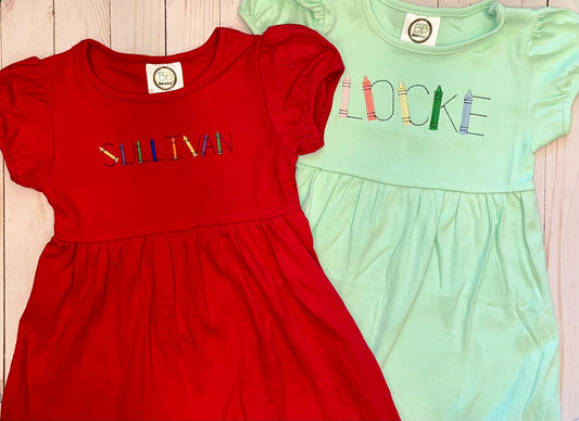 Crayon Name Dress