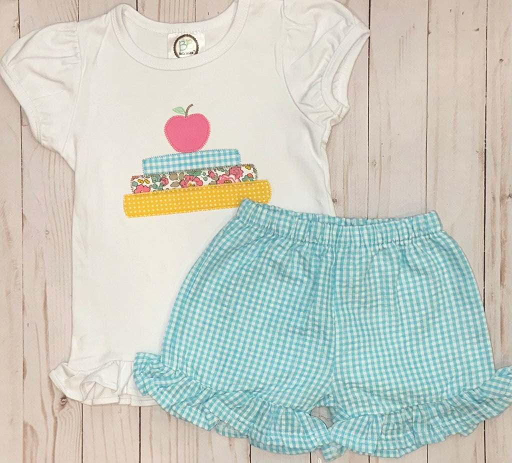 Apple and Books Shirt and Short Set