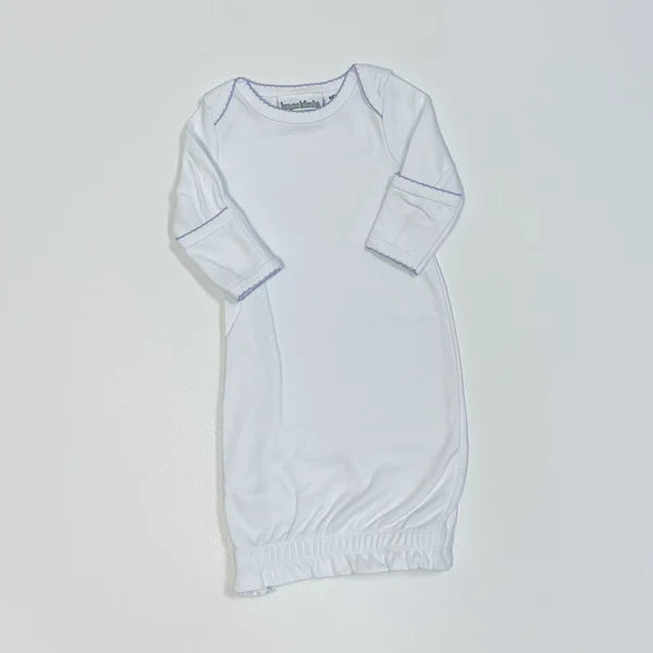 Monogrammed Picot Trim Baby Gown