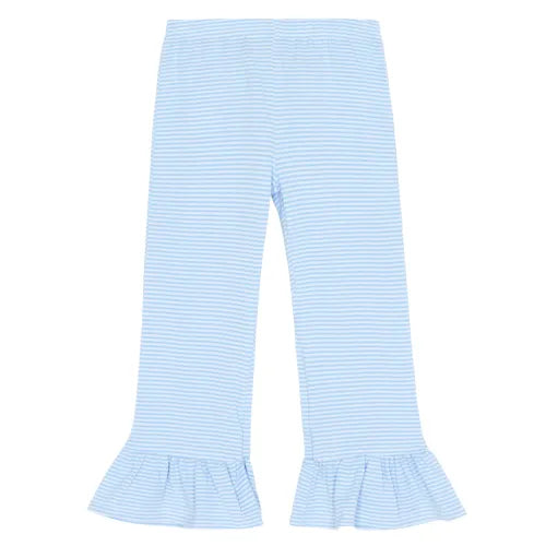 Micro Stripe Knit Ruffle Pants