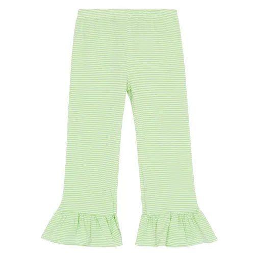 Micro Stripe Knit Ruffle Pants