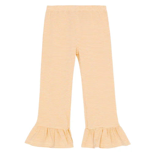 Micro Stripe Knit Ruffle Pants