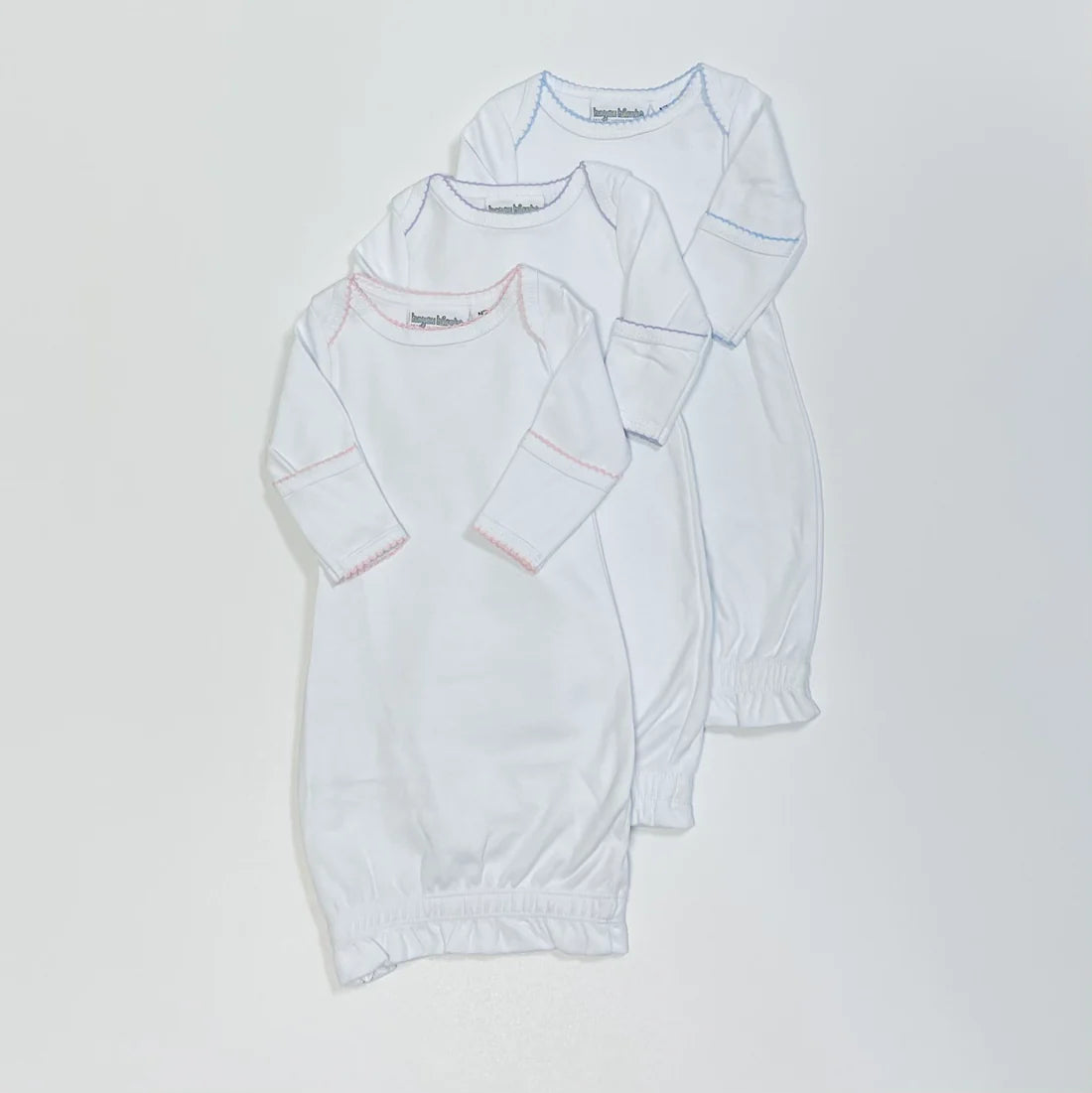 Monogrammed Picot Trim Baby Gown
