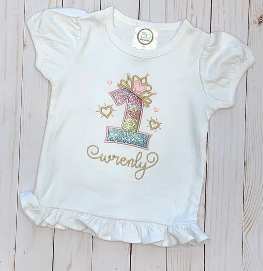 Applique Crown/Number Birthday Shirt