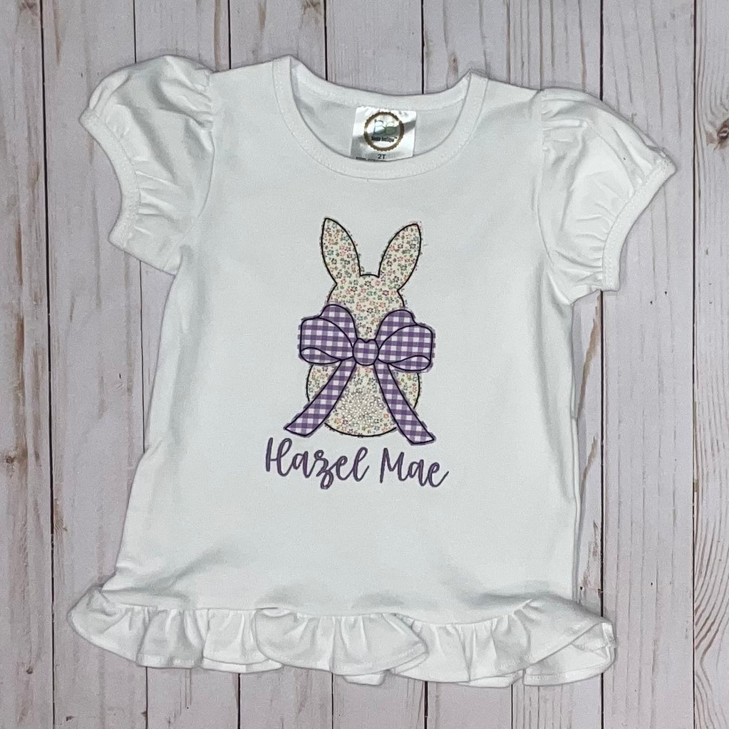 Bunny with Bow Appliqué Shirt