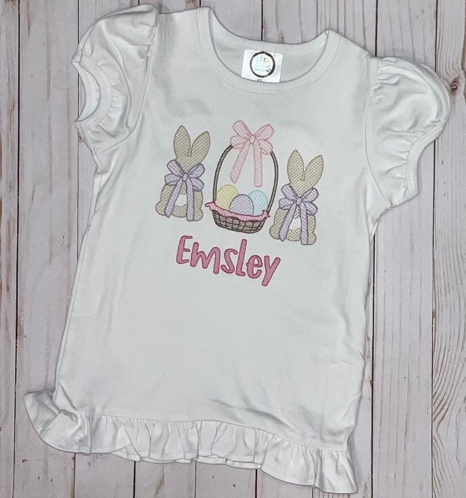Girl Bunny/basket Shirt