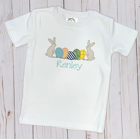 Applique Bunnies and Easter Eggs Shirt